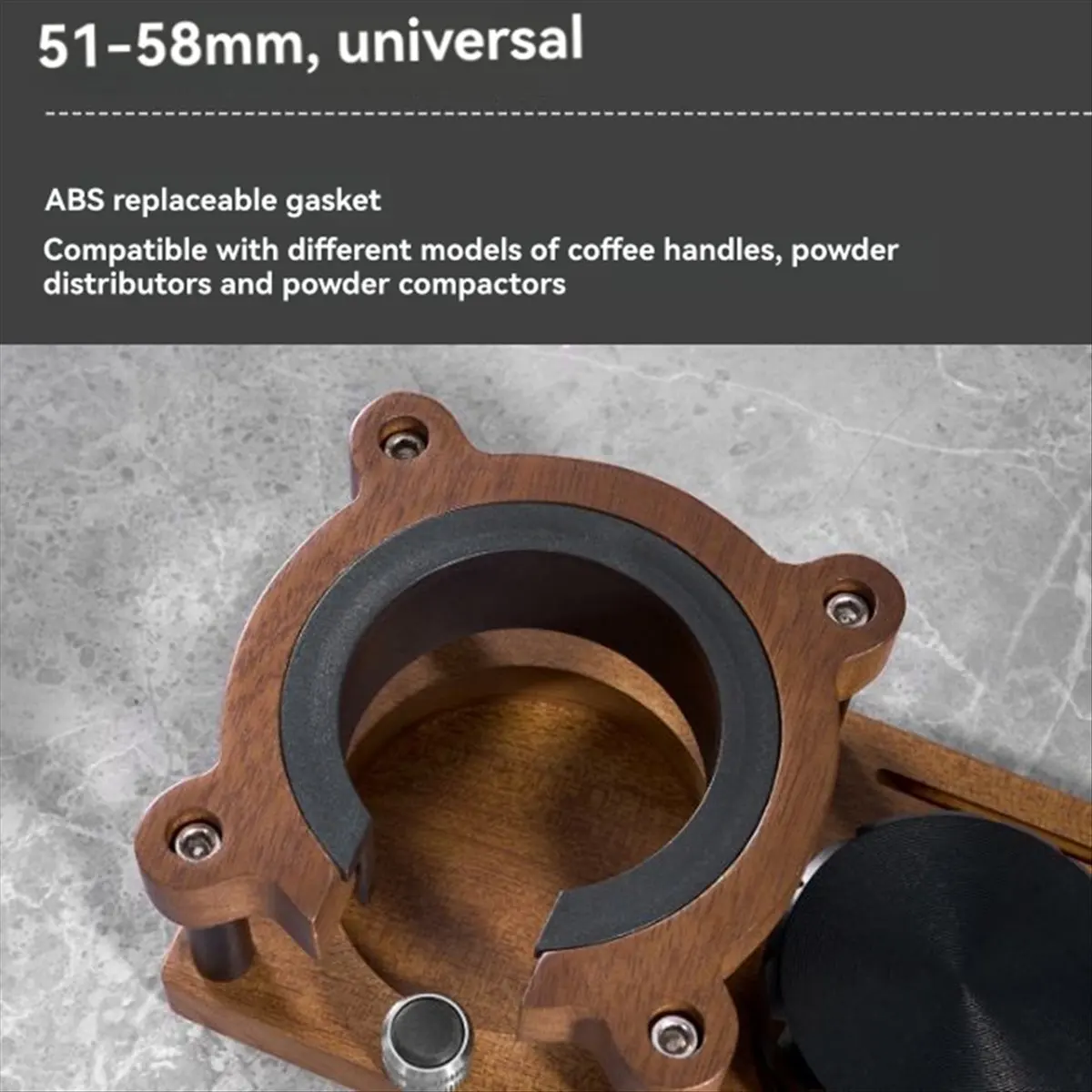 

Coffee Powder Base for 51/53/58 mm Coffee Machine Handle Tamper Cloth Powder Hammer Solid Wood Storage Rack
