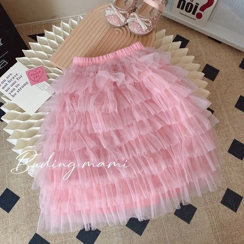 Retail  New Baby Girls Fall Fashion Sets,  Jean Coat +  Pink Mesh Skirts   Princess Sweet Suits  2-9 T