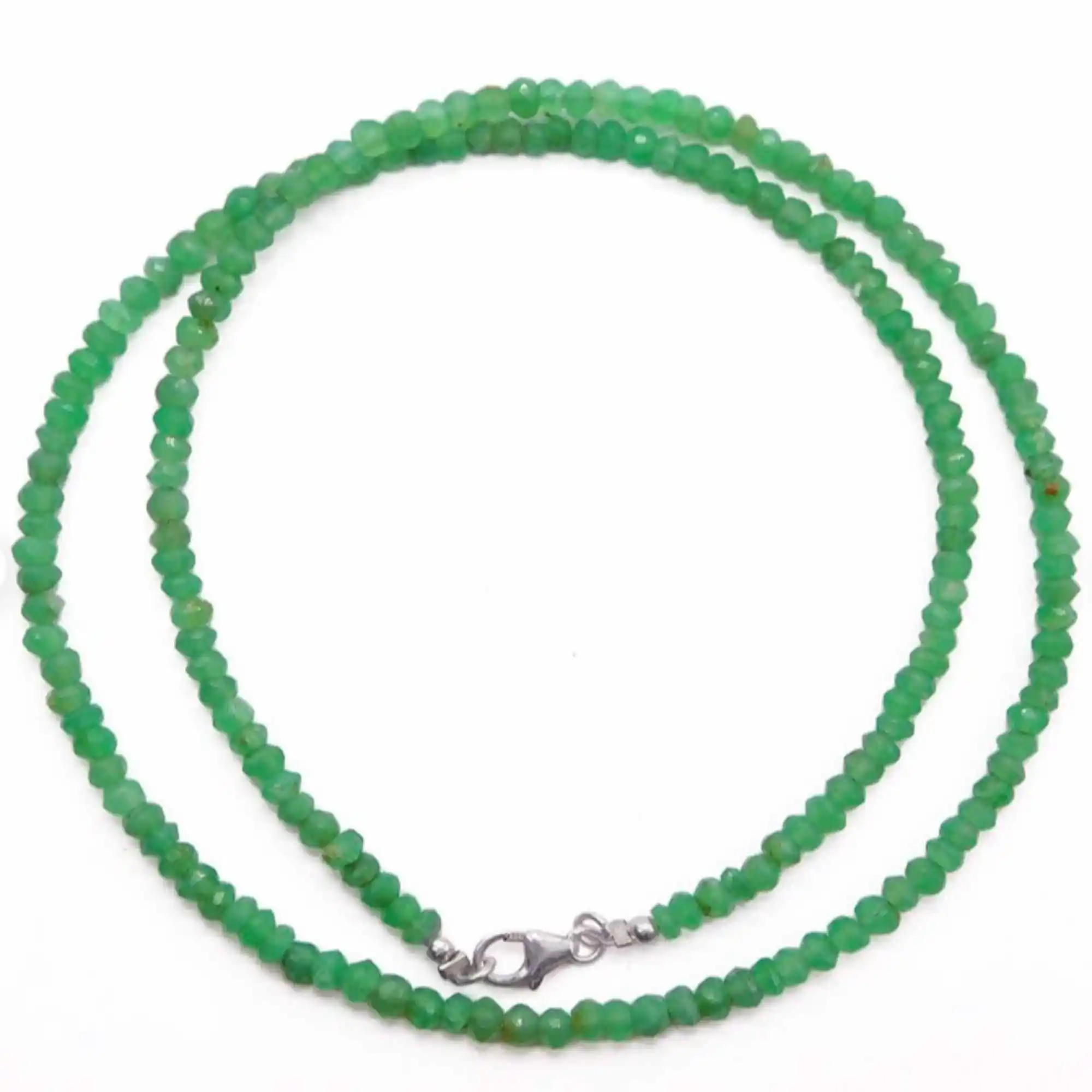 Natural Faceted Roundel Chrysoprase gemstone beads necklace Fancy Beaded Calming Yoga Chain Classic Meditation Spirituality