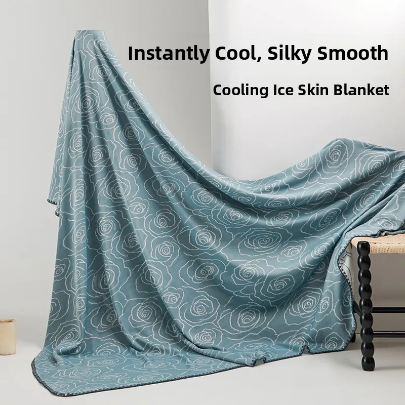 

Ru Ice Sensation Blanket Breathable Sweat Absorbent Air Conditioning Nap Blanket for Students And Adults Summer Cooling Quilt