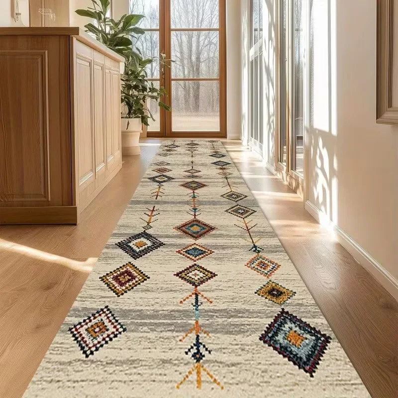 Boho Morocco Style Corridor Runner Carpet Decoration Hotel Anti Slip Washable Aisle Rug Easy Clean Outdoor Wedding Long Carpets