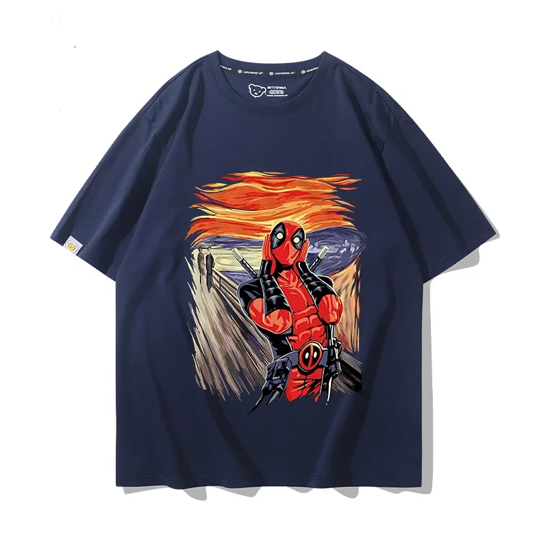 Marvel movie t-shirt in cotone Deadpool uomo e donna con la stessa estate traspirante sciolto 100 moda top manica corta y2k