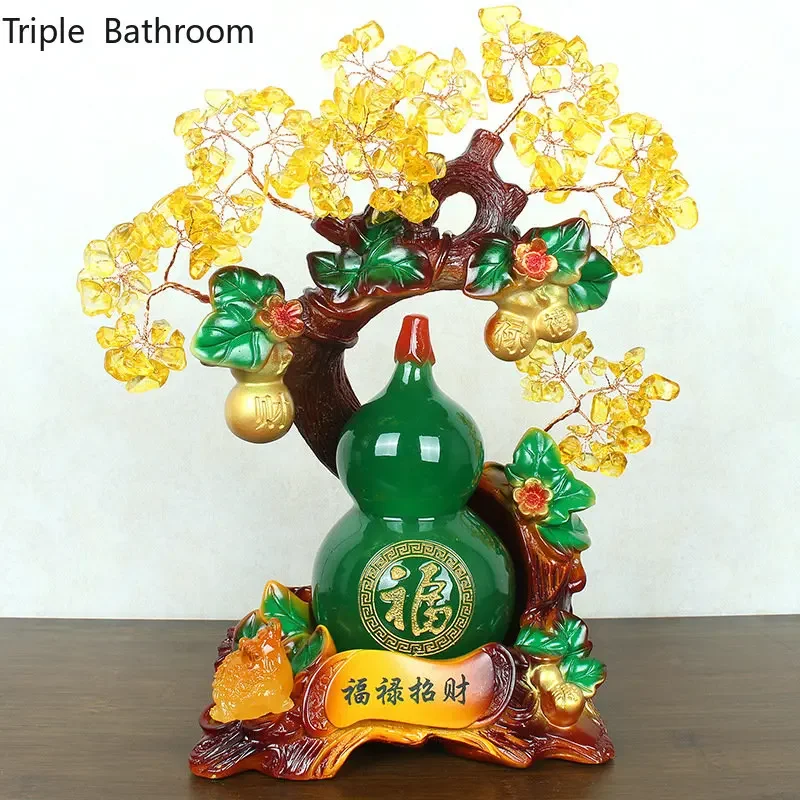 Zhaocai Hulu Decoration pachira macrocarpa Desktop decoration Home decor accessories Gift for store opening Study Decoration