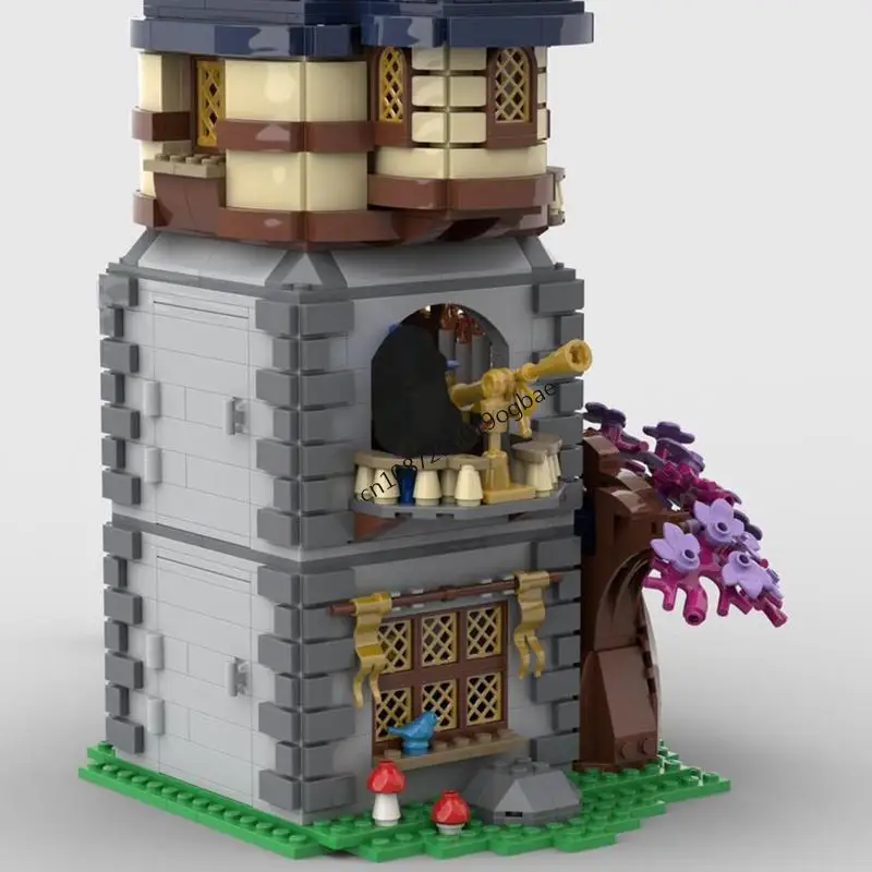 NEW 1424pcs MOC European Medieval Street View Wizard's Tower castle Model DIY creative ideas toy Assembly Puzzle Birthday Gift
