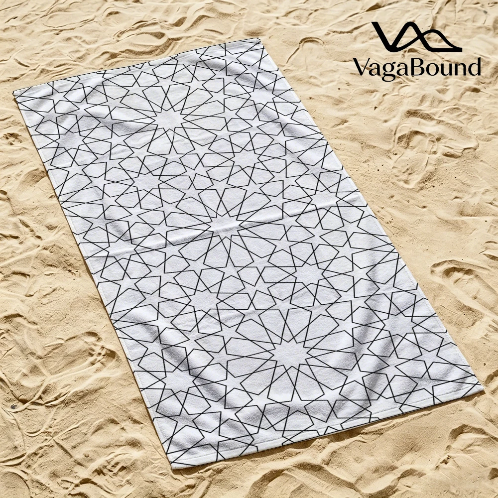 Geometric Star Beach Towel Cartoon Quick Dry Microfiber Bath Towel for Swimming Surfing Camping Unisex Holiday