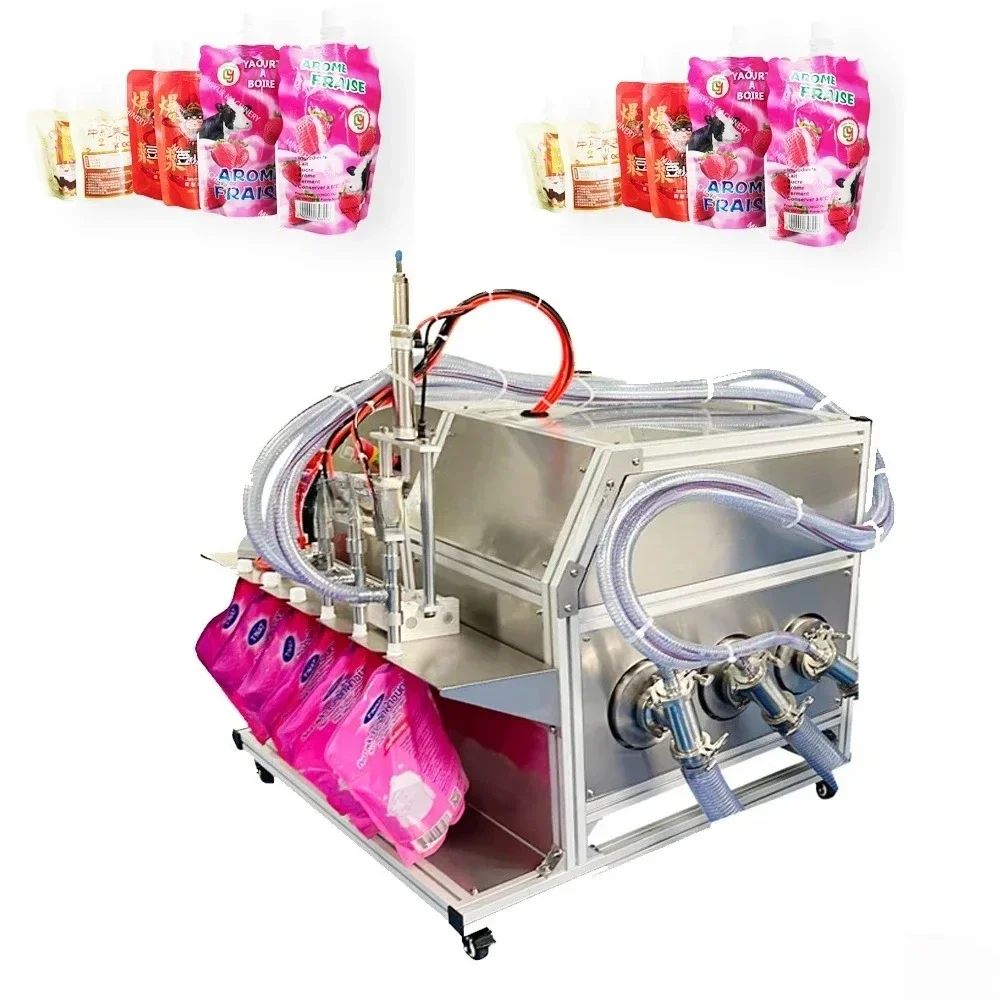 Viscous Soap Washing Liquid Detergent Digital Spout Pouch Filling hine Juice Soybean Milk Filling And Capping hine