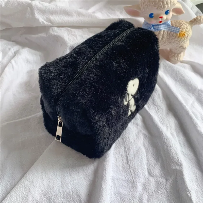 Snoopy Peluche Borsa per cosmetici Borsa per cosmetici da donna di grande capacità Organizzatore per trucchi Borsa per cancelleria Astuccio per