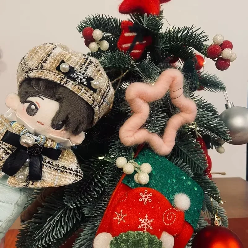 V Kim Taehyung 10 cm Katoenen Poppenkleertjes Hoge Aangepaste Mantel Set Geruite Gedrukte Baret Nunu Poppenkleertjes Vervanging Accessoires