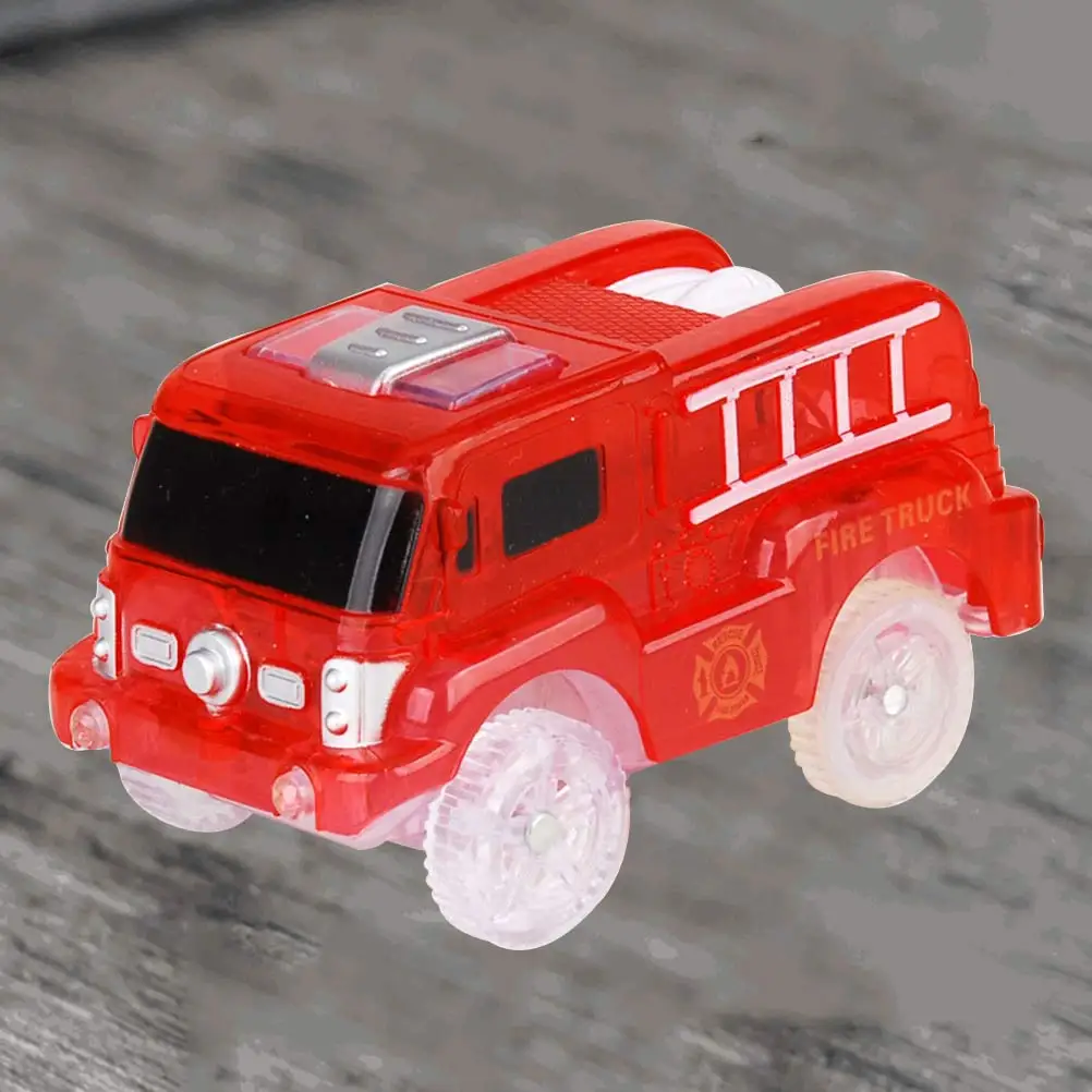 

Red Fire Truck Toys Electric Flashing Lights Roller Model Kids Luminous Car