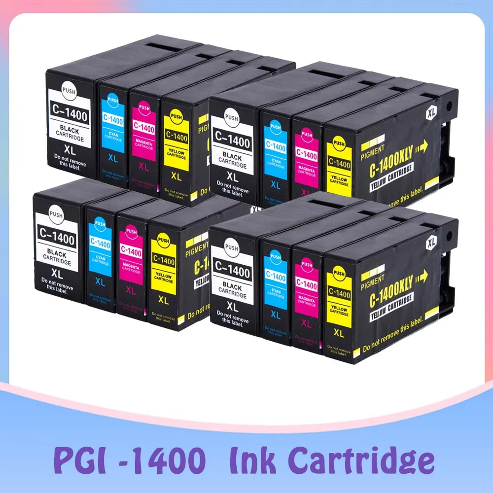 Cartuchos de tinta para impresora Canon PGI 1400, recambio de tinta Compatible con MAXIFY MB2040, MB2340, MB2140, MB2740, PGI-1400, PGI1400 XL