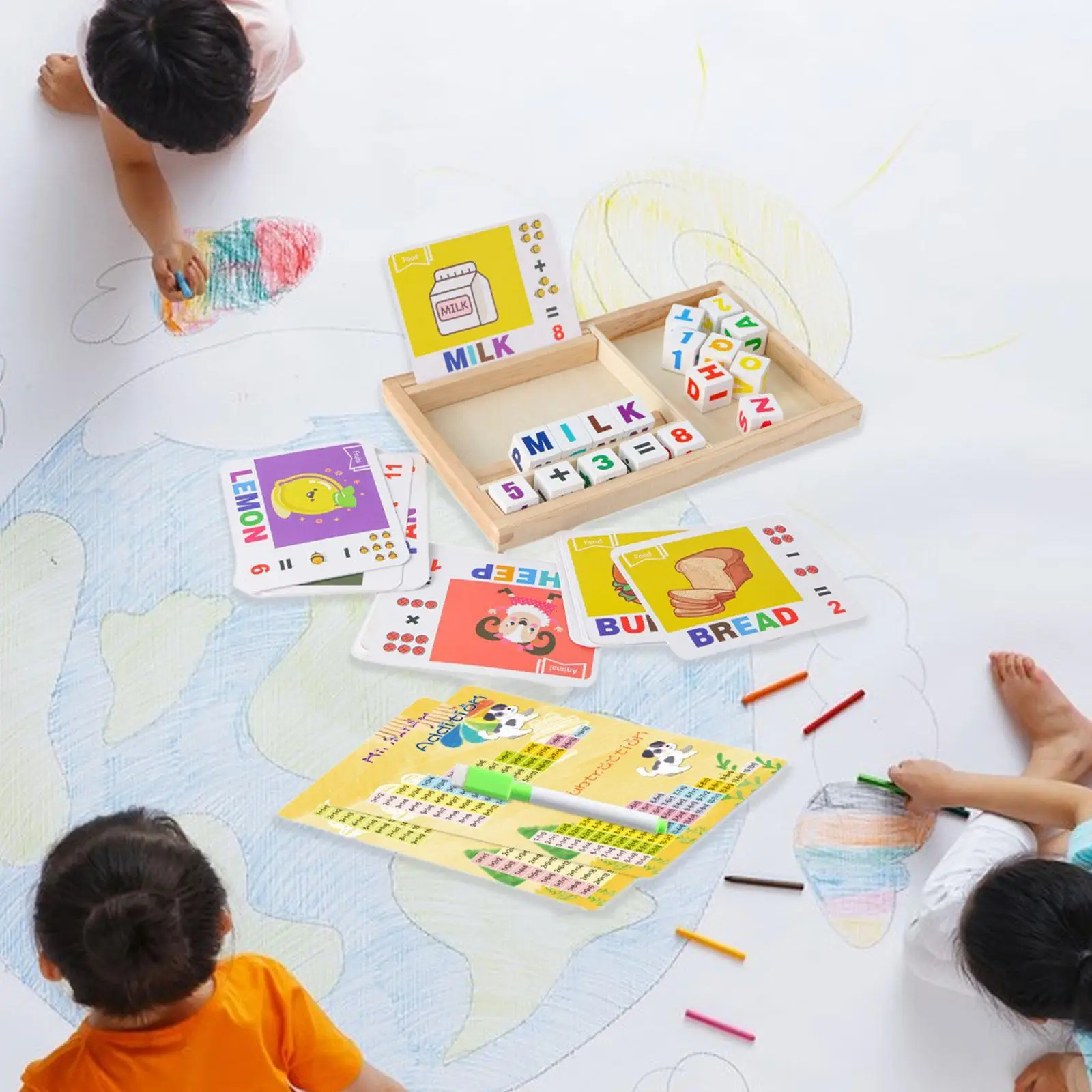 Jeu de cartes Flash mathématiques, jouet Montessori, jeu de développement, jeu d'orthographe de mots, jouet d'éveil éducatif pour enfants