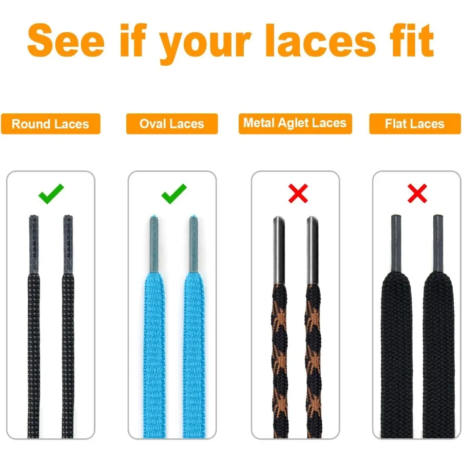 Fechaduras de cabo resistentes com design de furo duplo para fixação segura de cordões sem cadarços de gravata Mochilas de equipamentos ao ar livre e
