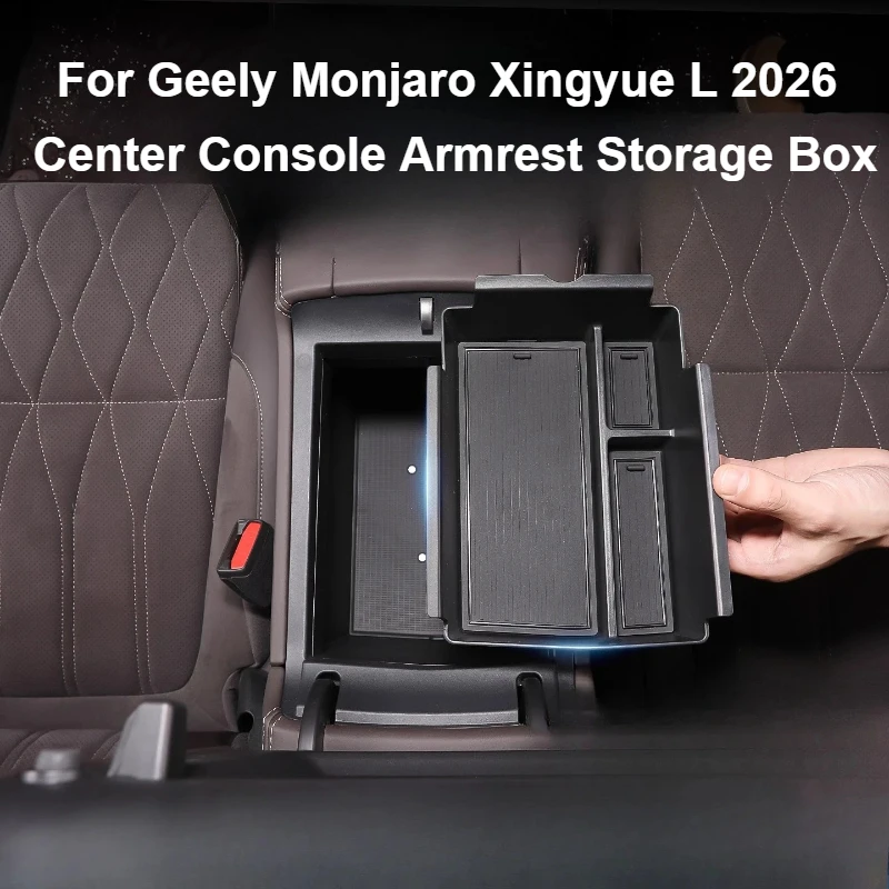 Center Console Armrest Storage Box ABS Console Organizer Tray Interior Tidying Accessories For Geely Monjaro Xingyue L 2026