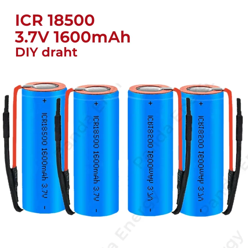 1-20PCS IRC18500 1600mAh 3.7 V Rechargeable Battery Recarregavel Lithium Ion Battery for LED Flashlight+DIY draht