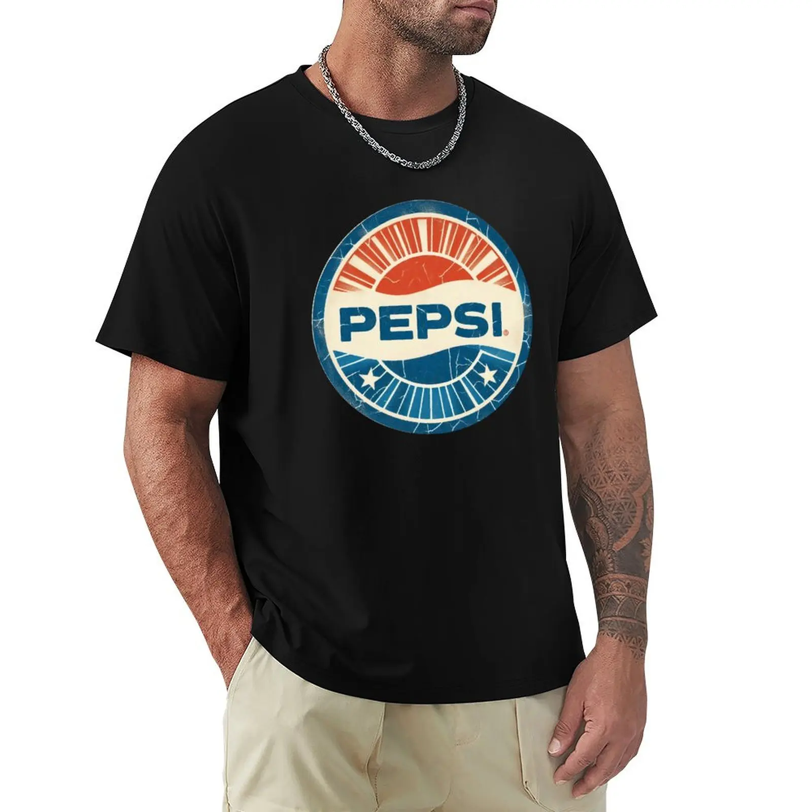 Vintage Pepsi Logo Sun Cracked And Worn Vector Art T-Shirt animal prinfor boys vintage anime shirt blacks t shirts for men