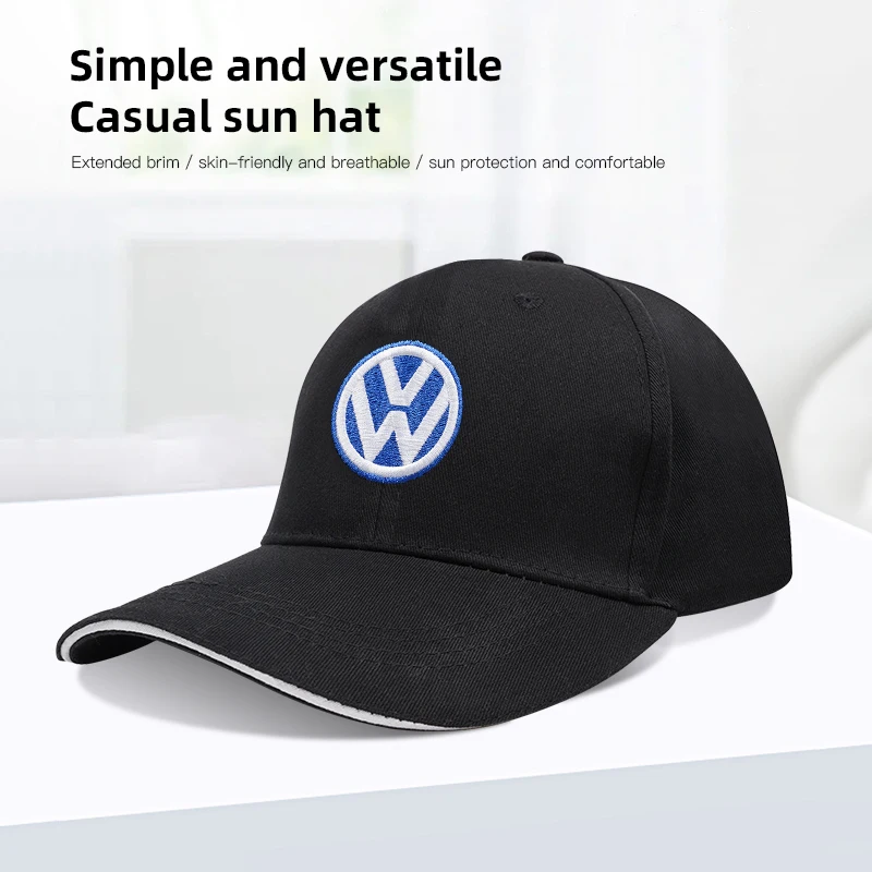 For Volkswagen VW Car Emblem Embroidery Snapback Baseball Cap Spring And Autumn Outdoor Adjustable Casual Hats Sunscreen Hat