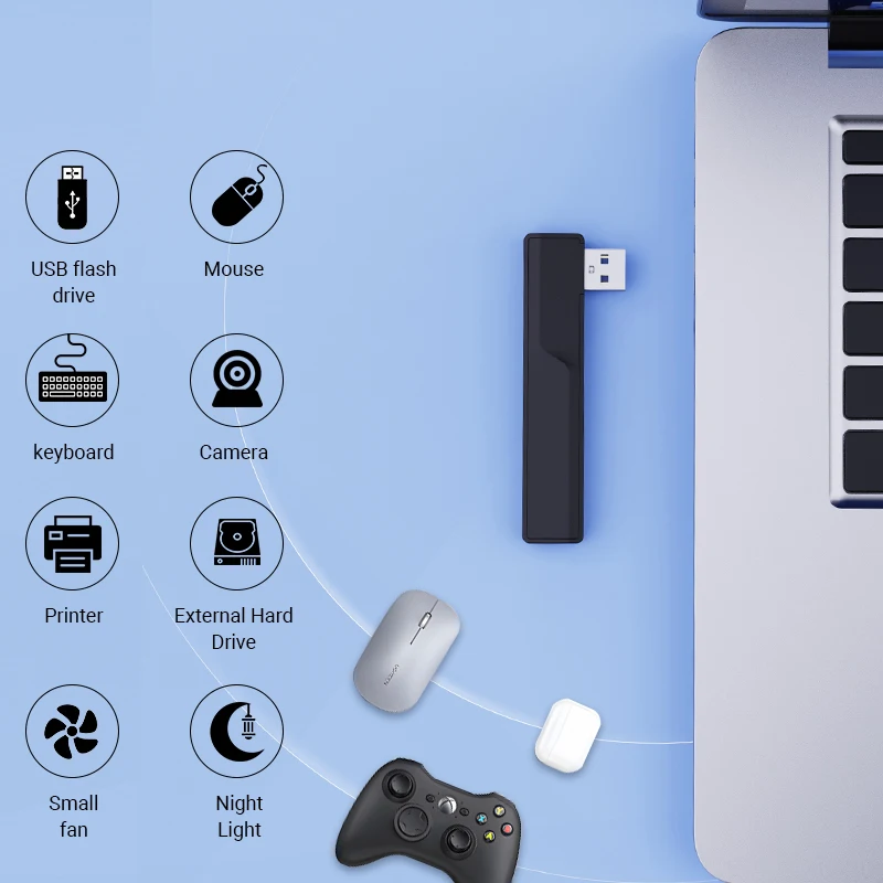 4in1 USB Hub USB 3.0 Splitter Multiport USB 2.0 Hub Port Expander Fast Data Transfer 4 Port For Mac PC Laptop Printer Mobile HDD