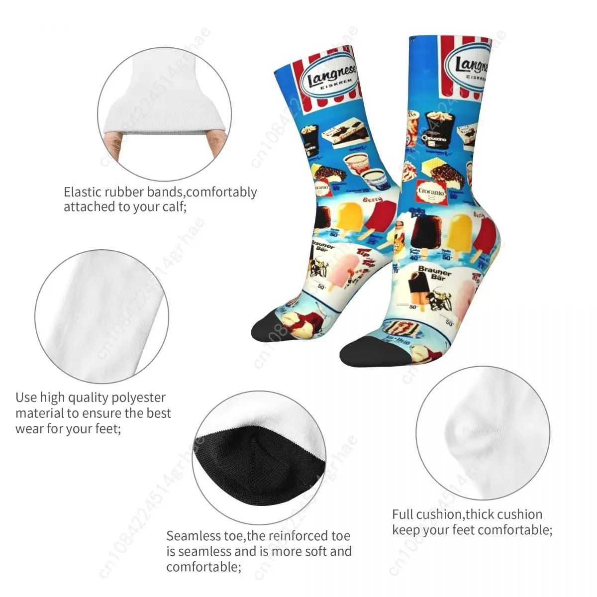 Eis Druck Strümpfe Design Mode Socken Frühling Anti Slip Socken Paar Laufen Hohe Qualität Socken