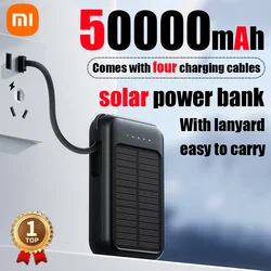 Xiaomi-Batería Externa de 50000mAh, cargador Solar con 2 puertos USB y luz LED