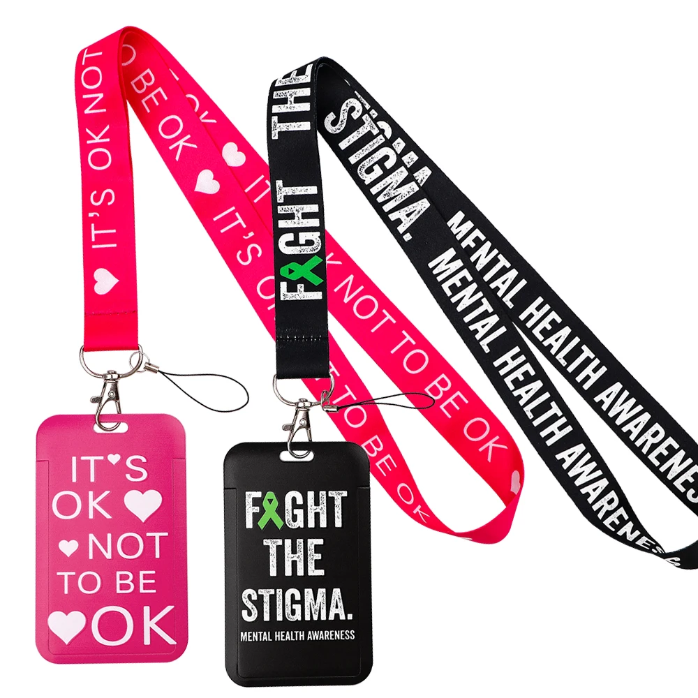 It's OK Not to Be OK Lanyard Keychain ID Credit Card Cover Pass Mobile Phone Charm Neck Straps Badge Holder Key Holder