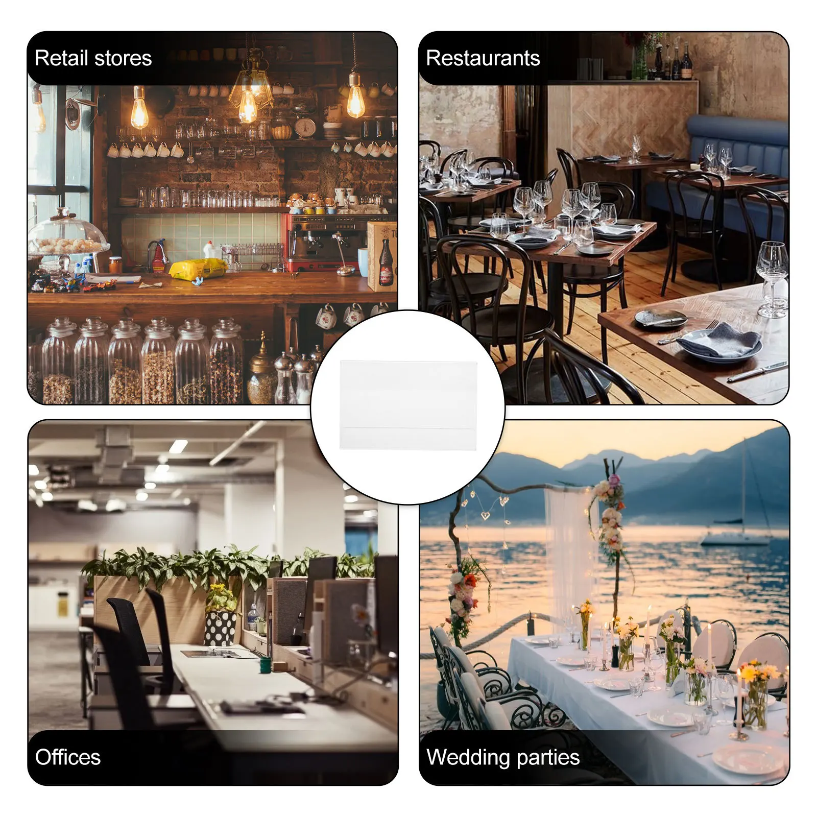 

20Pcs Acrylic Price Label Holder Clear L Shape Sign Display Stand for Desk Counter Display Use in Shop Party Event