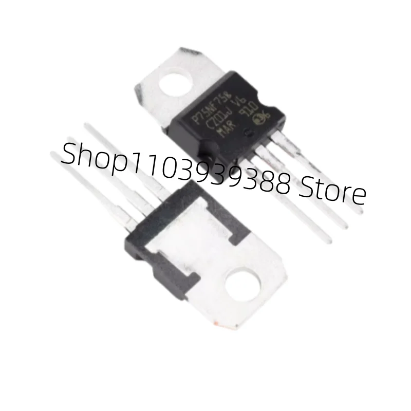 50pcs STP75NF75 STP75N75 P75NF75 75NF75 75N75 - MOSFET N-Channel 75V 80A 300W TO-220-3