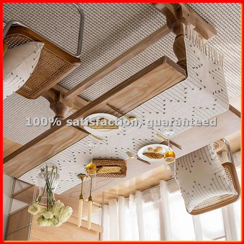 

Скатерть-флажок для стола с кисточками, тканевая, для дома, 33x224см-ABAM