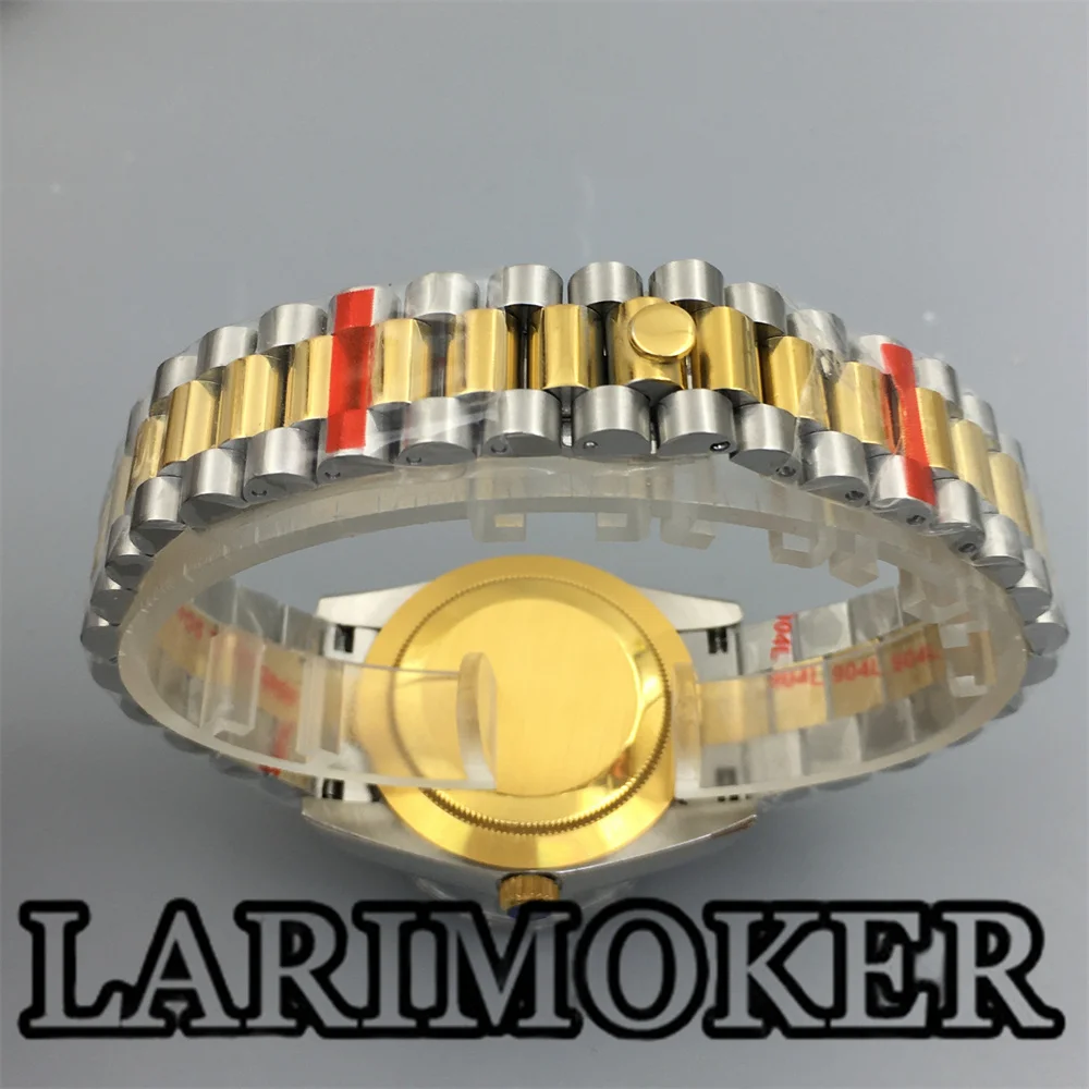 LARIMOKER-brazalete de acero inoxidable con bisel redondo, caja de cristal de zafiro, movimiento automático, 36mm/39mm, para NH35, NH36, ETA2824, PT5000