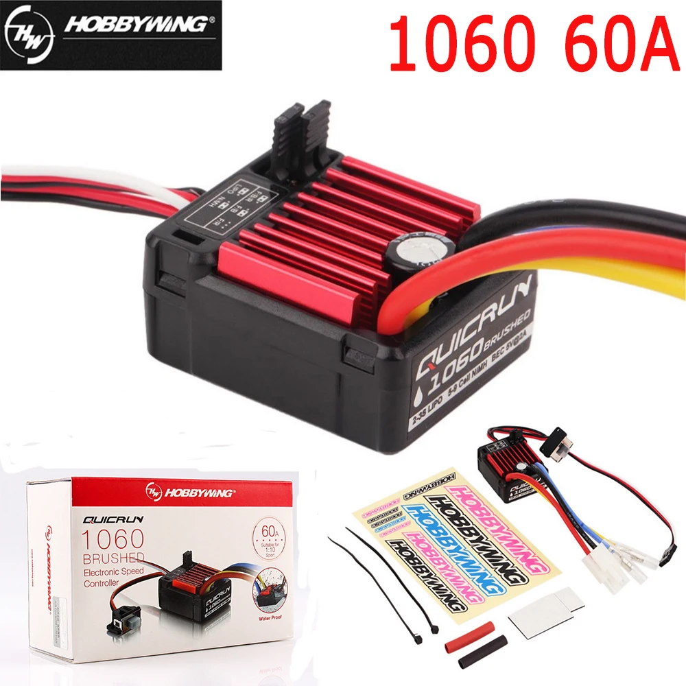 HobbyWing QuicRun 1060 ESC Brushed Electronic Speed Controller 60A ESC For 1:10 RC Car Waterproof For RC Car