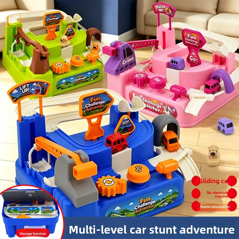 Mini car adventure car track parent-child interactive puzzle early education children's toy car