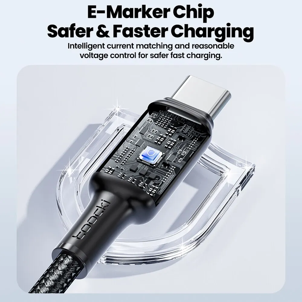 Toocki-Type C to Type C USB كابل ، 5A سريع شحن الحبل ، LED inditor ، USB C إلى USB C كابل لهواوي ، شاومي ، Realme ، سامسونج ، 100 واط