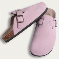 Litfun Genuine Suede Clogs For Women Men Soft Cork Footbed Leather Mules Comfort Potato Shoes With Arch Support Beach Slippers