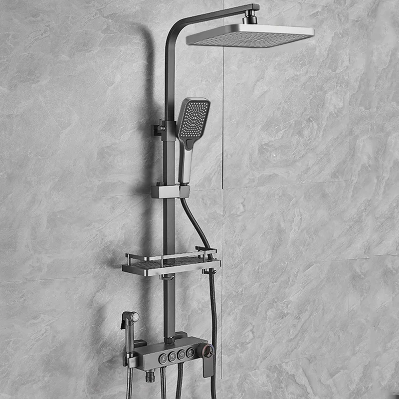 

Stainless steel shower set, constant temperature self-cleaning rain nozzle