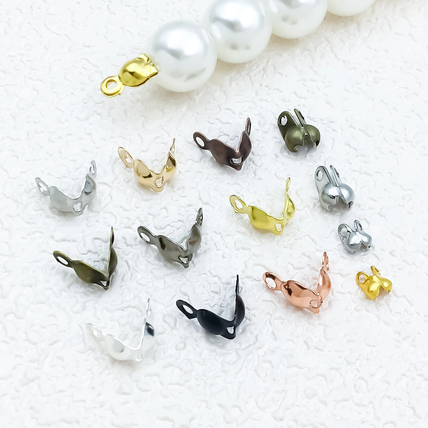 100pcs Mixed Size Color Bead Tips Knot Covers For Jewelry Making Repair DIY Bracelet Necklace Craft Supplies Accessories