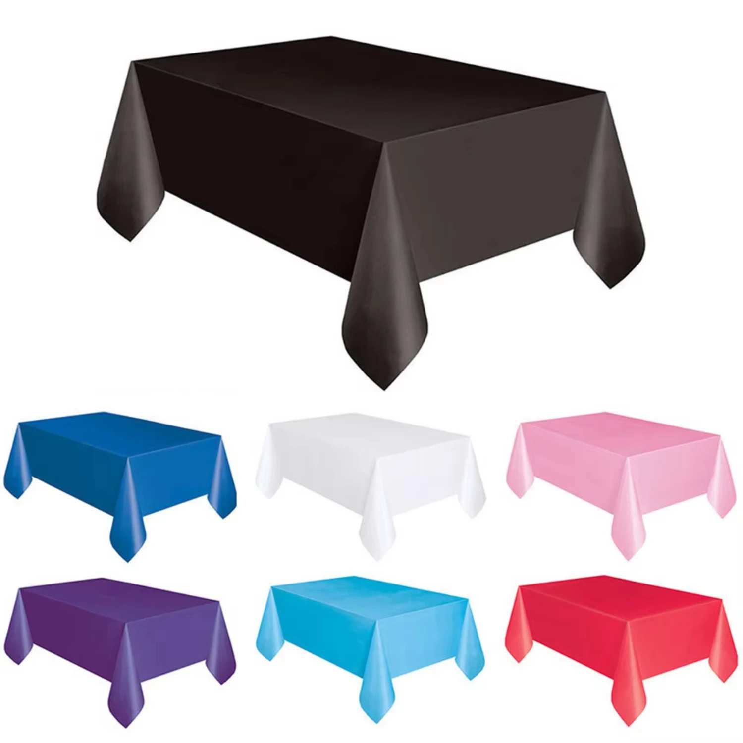 Large Plastic Rectangle Table Cover Cloth Wipe Clean Party Red White Black Tablecloth Covers  Birthday wedding christmas Altar