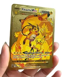 2023 Nieuwe 10000 Arceus Vmax Gx Gold Pocket Monster Kaart Spaans Iron Metalen Pokmo Letters Kinderen Gift Game Collection kaart