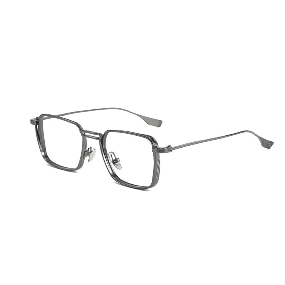 

Ultralight Anti Blue Light Glasses Square Frame Metal Frame Men's Eyewear Comfortable To Wear Decorative Optical Eyeglasses
