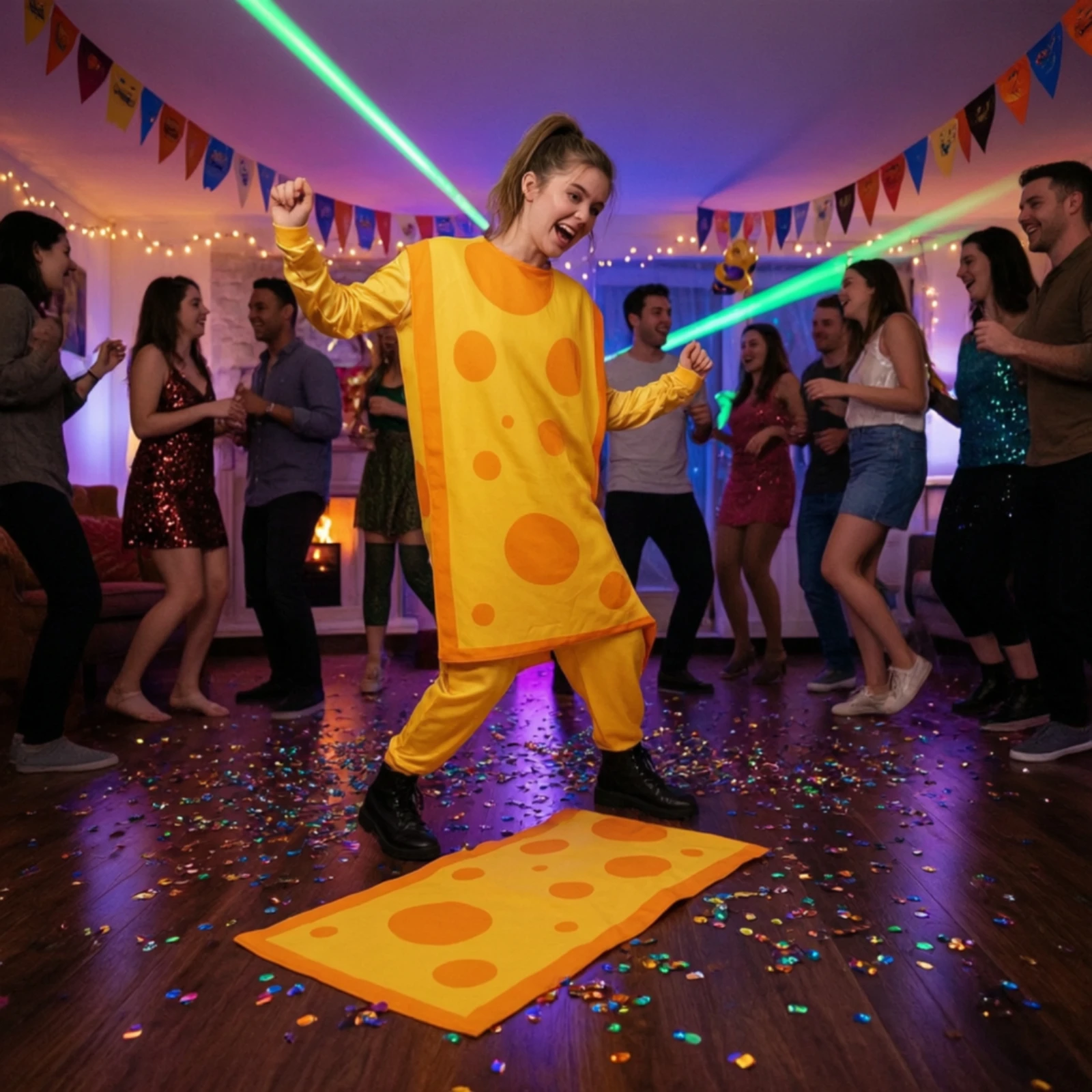 Cheese Slice Tunic Funny Cheese Costume Pullover Costume for All Genders Apparel Novelty for Adults, Halloween