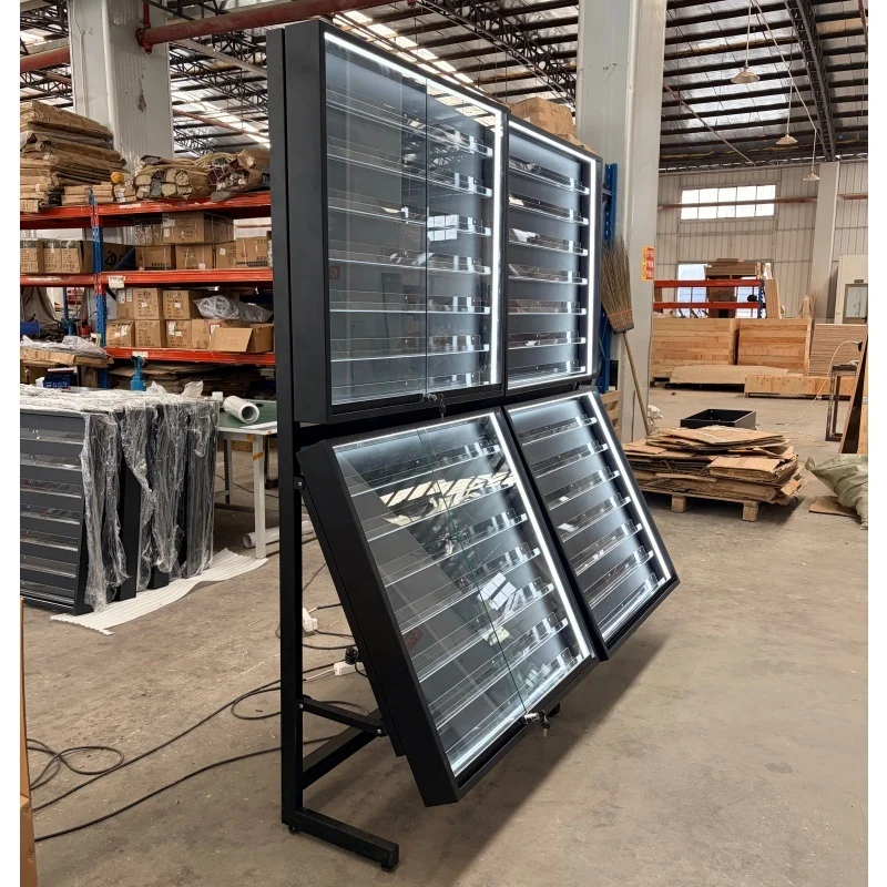 Single Sided Trading Card Display Case With Led Light Factory Custom TGC Store Graded Sports & Baseball Card Display Showcase