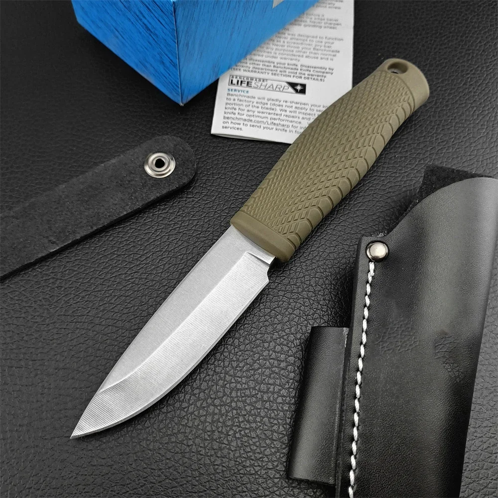 BM 200 Fixed Blade D2 Blade Rubberized Handle Hidden Tang Hunting Knife Self Defense Rescue Tactical Survival EDC Tool