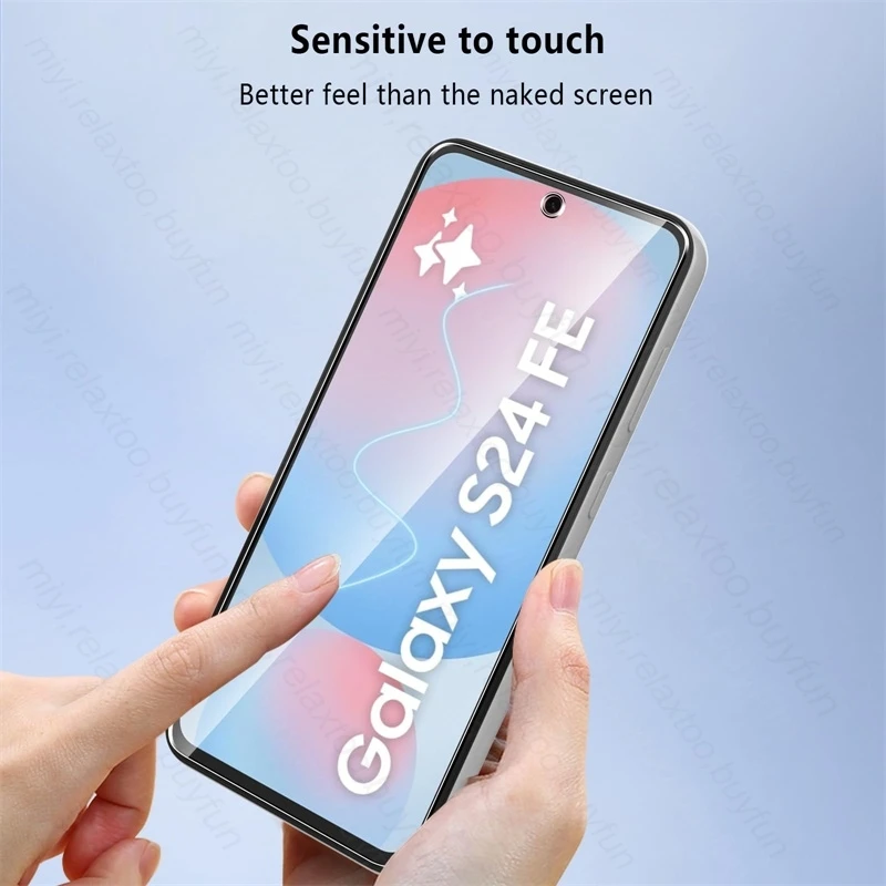 SamsungS24FE Glass 8In1 3D Acr HD 9H Tempered Glass Camera Lens Screen Protector For Samsung Galaxy S24 FE 5G Sumsung S24FE 2024