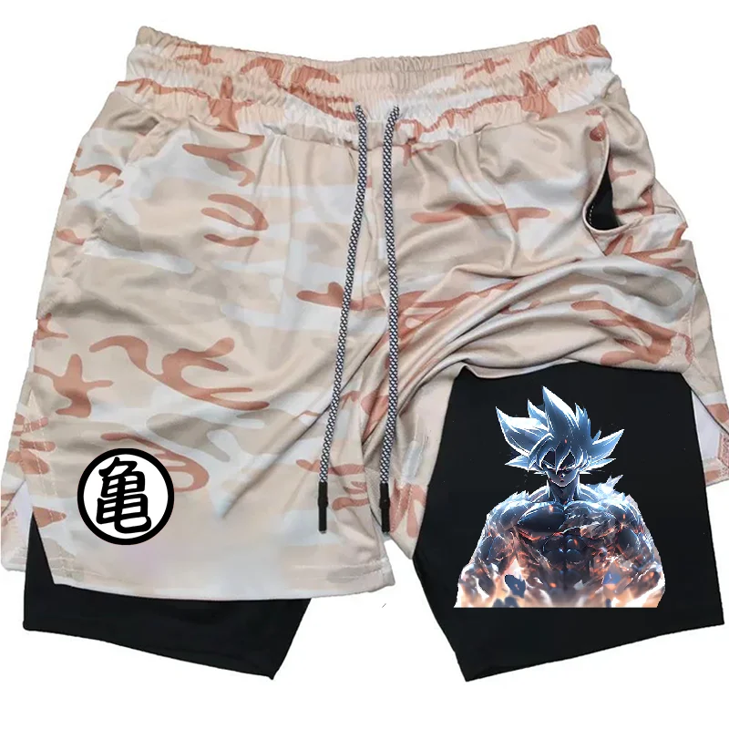 Summer Sporty Versatile Quick Dry Anime Print Men's Shorts Everyday Casual Personality Print Shorts 2024