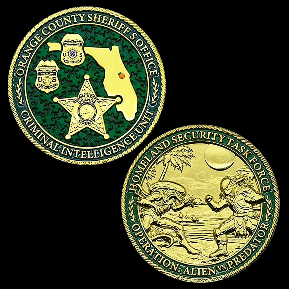 Sheriff Office Criminal Intelligence Challenge Coin Orange County Homeland Security Task Force Alien Vs Predator Collector Coin
