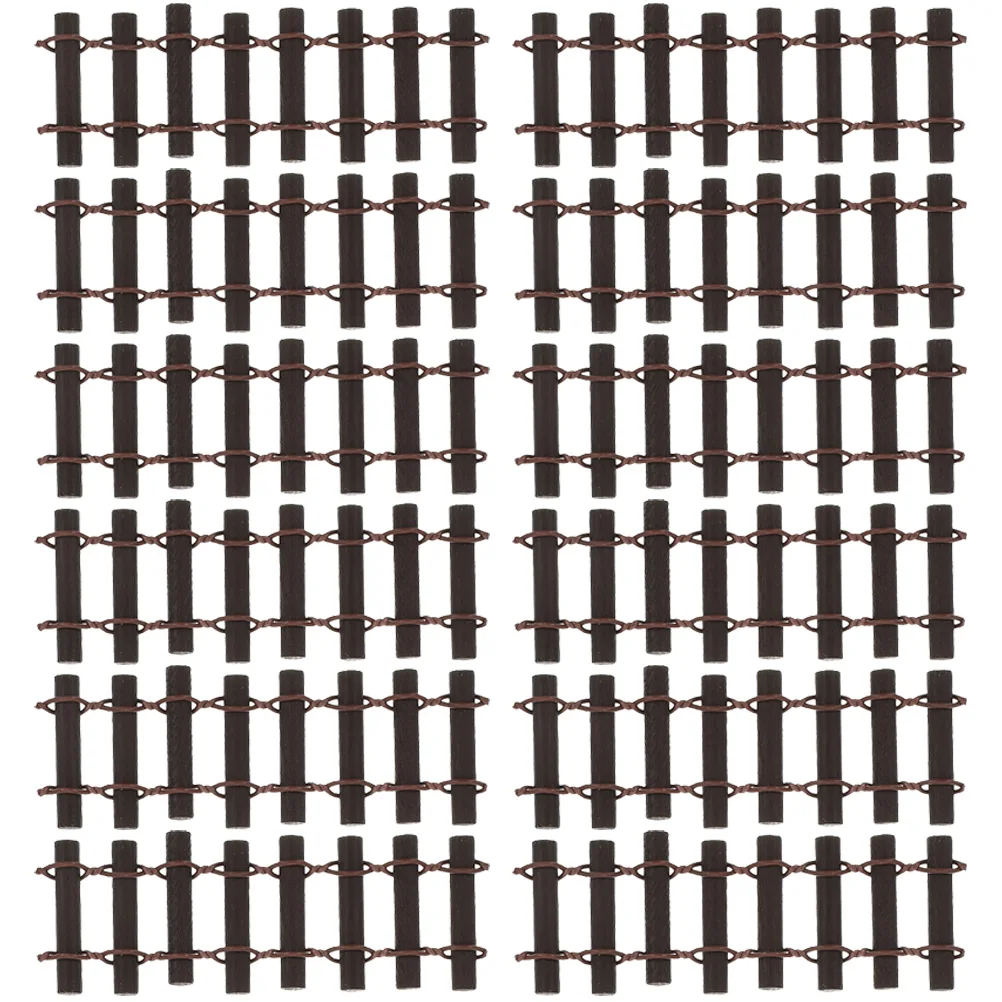 

12 Pcs Miniature Fence for Small Garden Mini House Decorative Accessories DIY Craft Mini Wooden Fences L Gardening Decor