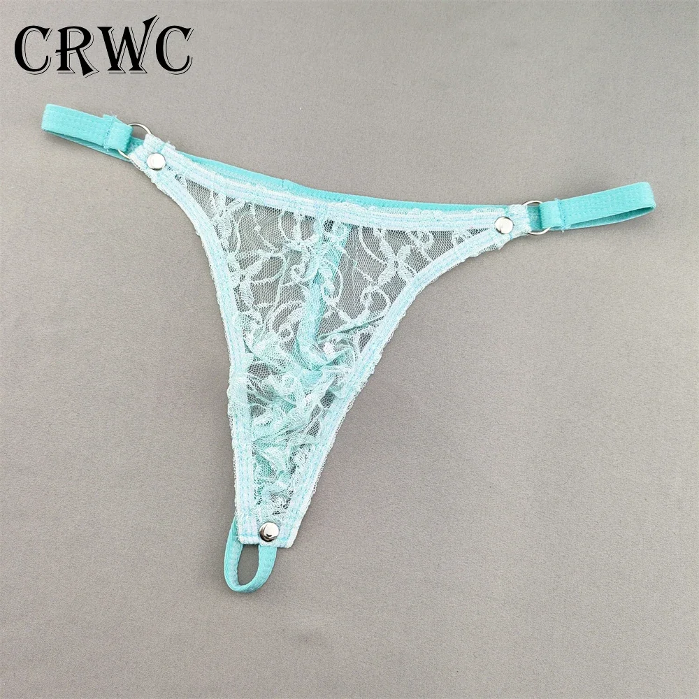 Perizoma in pizzo da uomo Ultra-sottile Sexy perizoma a vita bassa biancheria intima trasparente mutande per pene maschile Sissy mutandine erotiche Gay