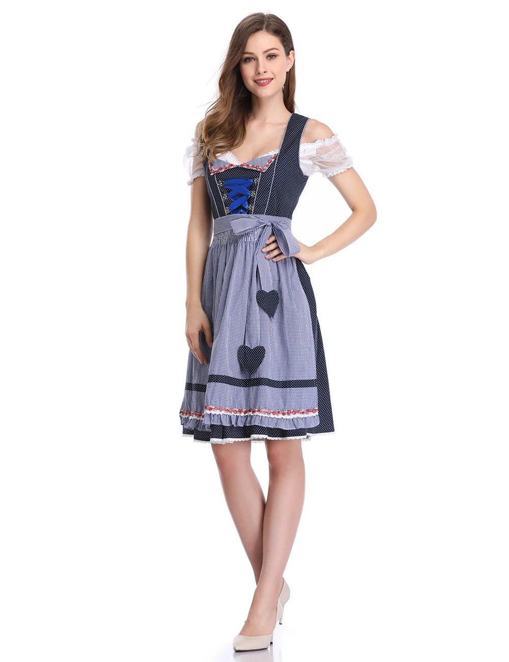 KOJOOIN Women's 3-Piece German Oktoberfest Dirndl Dress Vintage Beer Festival Costumes Set German Clothing - German Girls