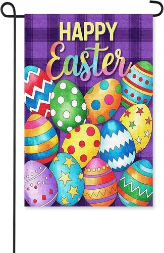 Easter Garden Flag for Outside, Vertical Double Sided Burlap, 12 x 18 Inch XXQ
