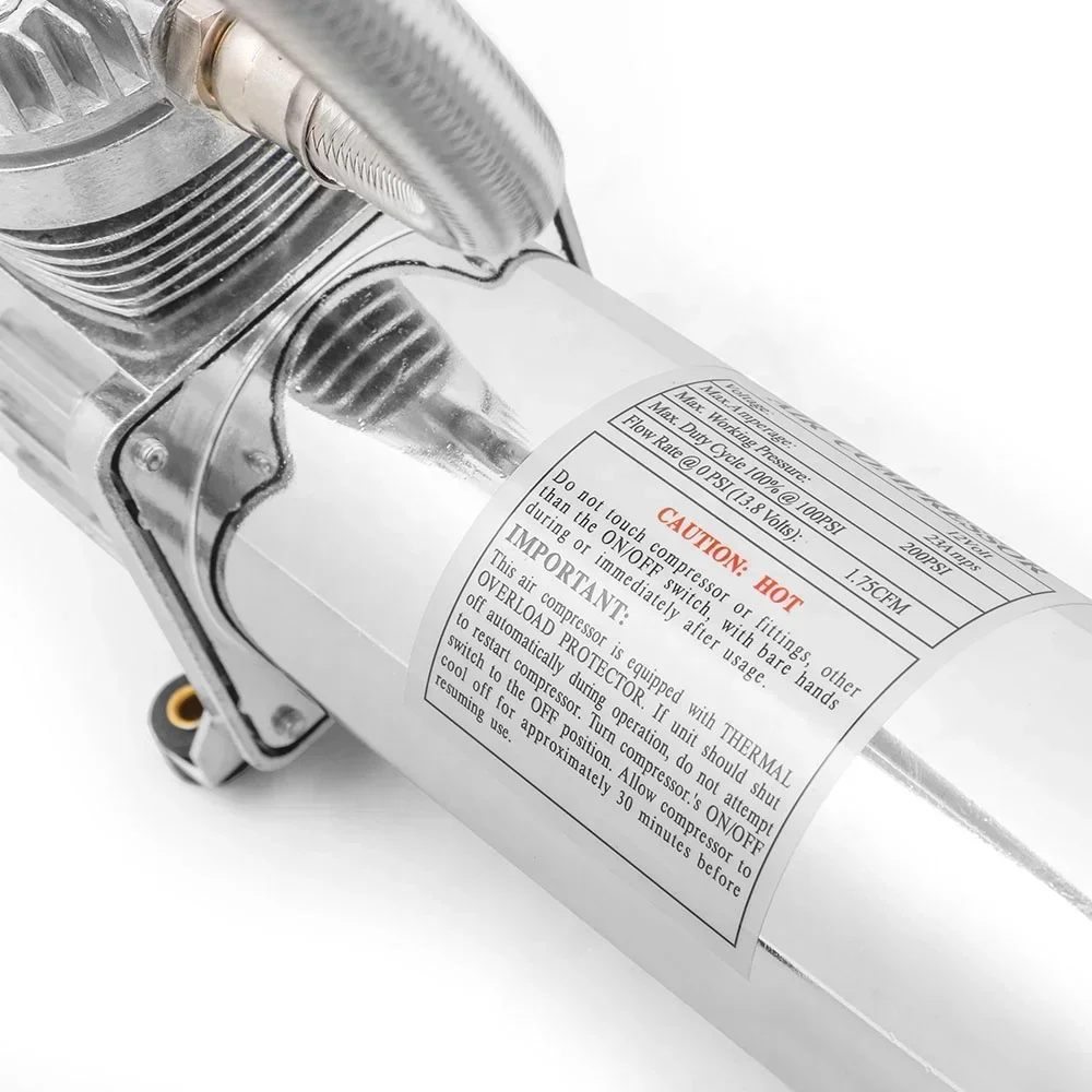 اكسسوارات السيارات العالمي 1/4NPT أو 3/8NPT كروم 200PSI 480C 12V طقم مضخة ضاغط التعليق الهوائي BX 102151 -SL