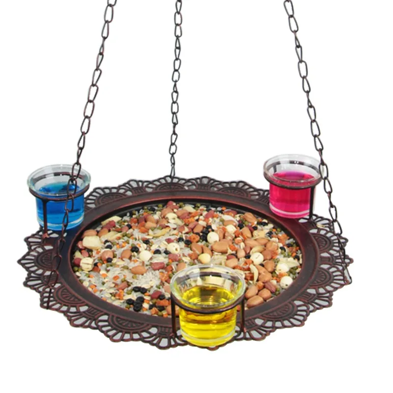 New Type of Metal Bird Feeder for Small Birds, Outdoor Bird Attraction, Suspended Outdoor Feeding Device, Balcony