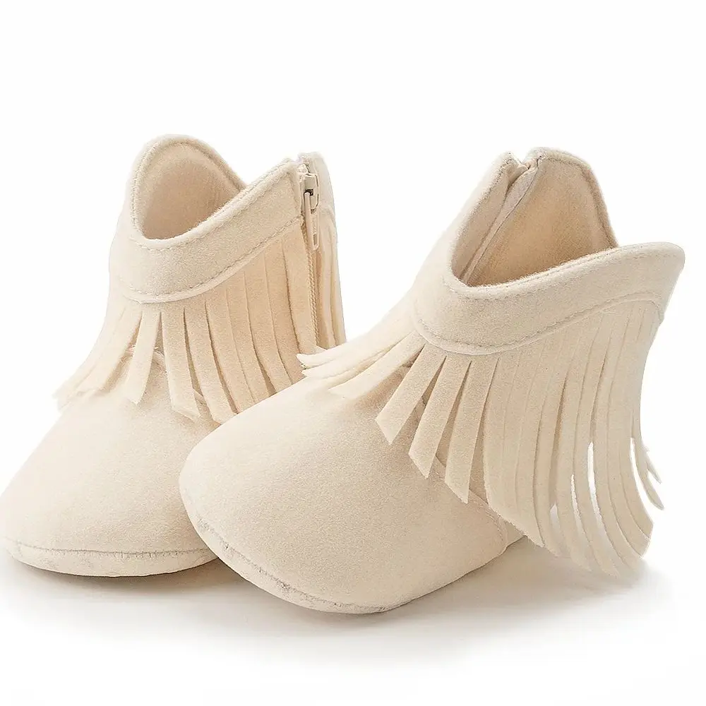 Baby Booties Vintage Tassel Anti-slip Sole Winter Warm Baby Boys Girls Fashion Shoes Snow Booties First Walkers Infant Shoes